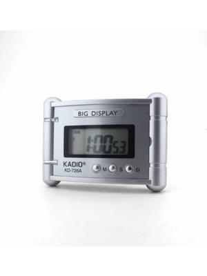 Şık Mini Dijital Masa Saati, Gümüş Renkli, Modern ve Zarif Tasarım