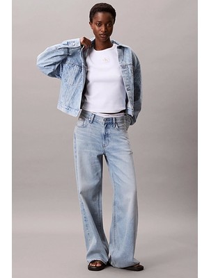 Calvin Klein Jeans Kadın Beli Büzgülü Ck Logolu Mavi Ceket LV047C782G-X0S