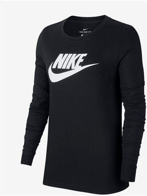 Nike W Nsw Tee Essntl Ls Icon Ftr Kadın Siyah T-shirt - BV6171-010