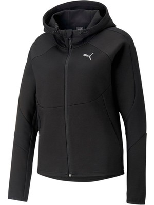 Puma Evostripe Full-Zip Hoodie Kadın Ceket Siyah Düz Desenli Rahat Kesim Sezonluk Ürün