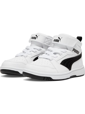 Puma Rebound V6 Mid Ac+ Ps Erkek Çocuk Sneaker Beyaz Renk Nefes Alabilir Yapı ile Konfor