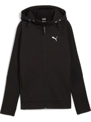 Puma Evostripe Kadın Hoodie Düz Desenli Kapüşonlu Ceket Sezonluk Rahat Kesim Siyah