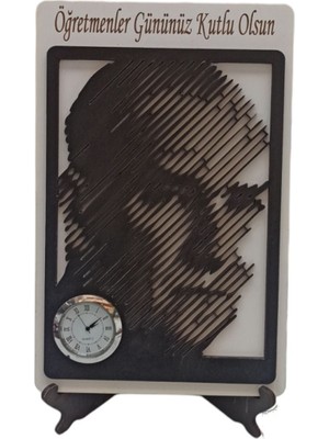 Atatürk Portreli Masa Saati, Öğretmenler Günü Kutlaması, Şık ve Zarif Tasarım
