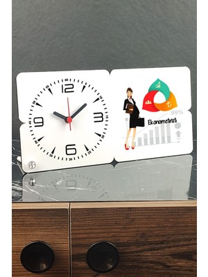 Şık Ahşap Masa Saati, Siyah Renk, Modern Tasarım