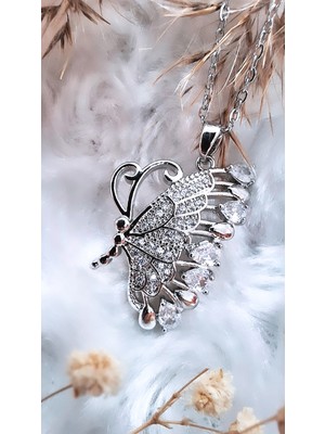 Serenity Kadın Kelebek Kanat Figür Çelik Kolye