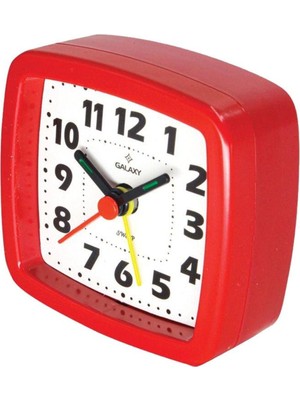 Kırmızı Renkli Şık Masaüstü Çalar Saat, Zarif Tasarım ve Güçlü Ses Özelliği