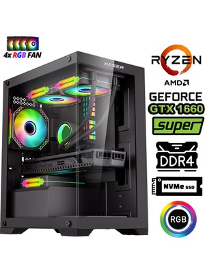 Xaser Blood X70 Ryzen 5 5600 32GB Ram 1tb M.2 SSD 6gb GTX1660 Super Masaüstü Oyuncu Bilgisayar