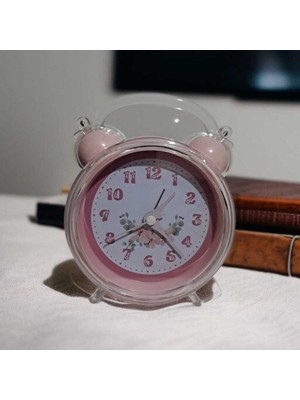Pembe Çiçekli Kristal Tasarımlı Sevimli Çalar Saat, Yüksek Sesli ve Rahat Kullanım