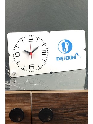 Ahşap Masa Saati, Diş Hekimine Hediye, Şık ve Kullanışlı Tasarım