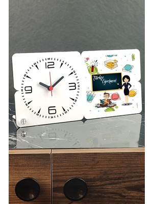 Ahşap Öğretmen Temalı Masa Saati, Şık ve Kullanışlı Hediye Seçeneği