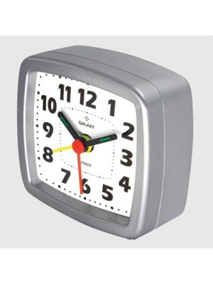 Şık Gri Masa Üstü Çalar Saat, Modern ve Fonksiyonel Tasarım