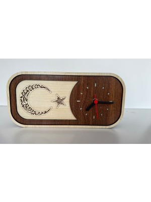 El Yapımı Renkli Ahşap Masa Saati, Güzel Hediye ve Dekorasyon Ürünü