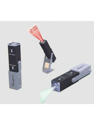 LED Işıklı Projeksiyon Masa Saati, Siyah, Modern ve Şık Tasarım