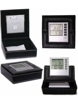 Şık Masa Üstü Notluk ve Dijital Saat, Termometreli, Yeni ve Kullanışlı Hediye Seçeneği