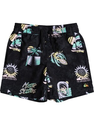 Quiksilver Island Pulse Volley Youth 14 Erkek Çocuk Siyah Volley Short