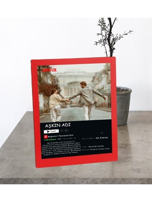 Kişiye Özel Masaüstü Kırmızı Lovefix Tasarımlı Ahşap Mdf Resimli Kolaj Çerçeve