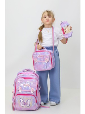 Probag Kız Çocuk 3'lü Okul Çanta Seti Su Geçirmez 20 cm Kapasiteli Polyester Türkiye Menşeli