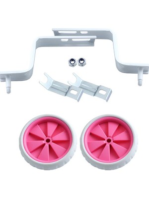 16 Jant Kız Çocuk Bisikleti Denge Destek Tekeri Beyaz - Pembe Sessiz Yan Teker