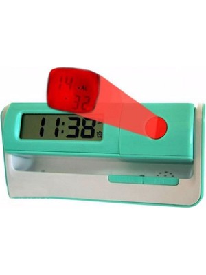 Turkuaz Projeksiyon Masa Saati, Şık ve Fonksiyonel Tasarım, Modern Dekoratif Ürün