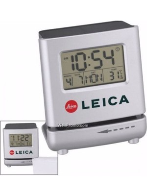 Gri Dijital Masa Saati ve Zarf Açıcı, Şık ve Kullanışlı Tasarım