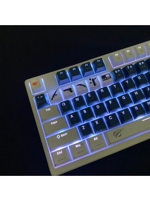 Cs Temalı Siyah-Beyaz 5’li Oyuncu Keycap Seti – Cherry Mx Uyumlu (1-5) Tuş – Fps Stil Tasarım