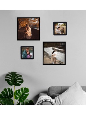 Kişiye Özel Fotoğraflı Sök-Tak 4 Adet Masaüstü ve Duvar Çerçeve Seti
