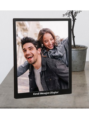 Masaüstü Siyah Kendi Mesajını Oluştur Fotoğraflı Ahşap Mdf Resimli Kolaj Çerçeve