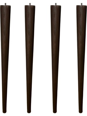 Hamadex 38 cm Koyu Meşe Konik Ahşap Mobilya Ayağı – 4’lü Set | Masa, Tabure, Sehpa Uyumlu | Aparat ve Vidalar Dahil