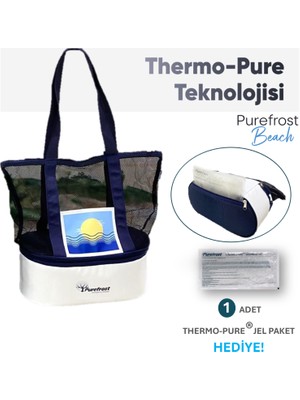 Purefrost PF12 Elektriksiz&Buzsuz Soğutucu Termal Seyahat Plaj Çantası/ 1 Adet Thermo-Pure Jel Dahil