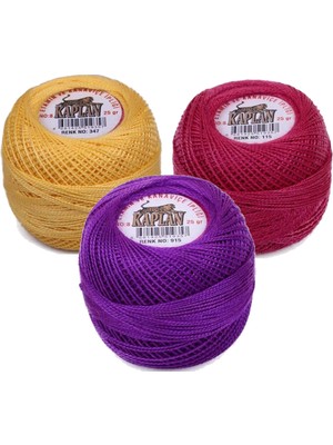 Kaplan 3 Adet Kaplan Etamin ve Kanaviçe Ipi 8 No Kod/renk: 347 - 115 - 915 - Ryl