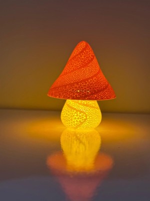 Sevimli Pembe Mantar Gece Lambası, Odanıza Sıcaklık Katacak Şık Tasarım