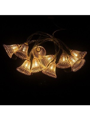 Yeşil Çan Şekilli Metal Şerit LED Işık, Parti ve Özel Gün Dekoru