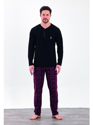 Estiva %100 Pamuk Iki Iplik Uzun Kol Erkek Pijama Takım