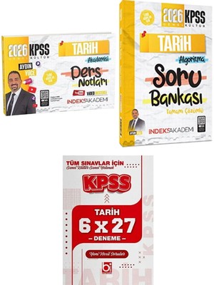 Indeks 2026 Kpss Tarih Video Ders + Soru + Bigelio Tarih Deneme 3 Lü Set Aydın Yüce