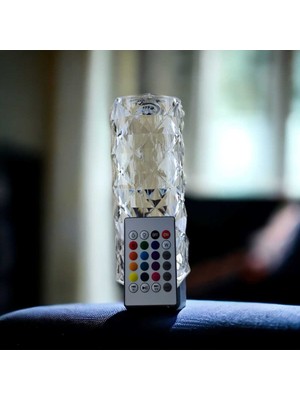 Renkli Rgb Masa Lambası, Şık ve Modern Aydınlatma, Beyaz Renkli Tasarım