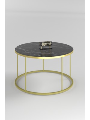 Gold Falez Terra Orta Sehpa 70 cm İrony Renk Modern Tasarım Metal Ayaklı