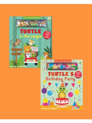Turtle Kids Play And Learn Magnet Book Serisi 2'li (Jungle-Birthday Party)