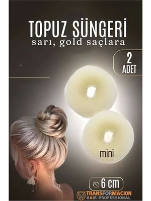 Bfs  Gold Mini Saç Topuz Süngeri  2 Adet 6 cm Çap 2.5 cm Kalınlık