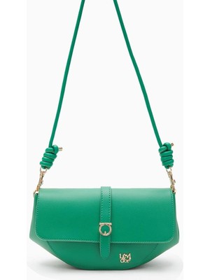 Yeşil Asimetrik Tasarımlı Rahat Omuz Çantası