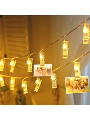 3 M LED Işıklı Dekoratif Fotoğraf Askılığı Mandalları, Şık ve Renkli Ev Dekoru