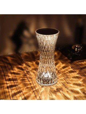 Parlak Kristal Dokunmatik Masa Lambası, Beyaz Işık, Şık ve Modern Tasarım