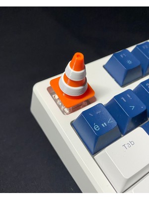 Pureysma Trafik Konisi Keycap | Cherry Mx Uyumlu Komik Tuş Başlığı | Rgb Işıklı Mekanik Klavye Tuşu