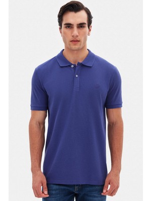 D'S Damat Ds Damat Regular Fit Mor %100 Pamuklu Uzun Ömürlü Kıvrılmaz Polo Yaka Nakışlı T-Shirt 4HC14ORT51000