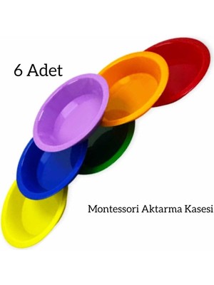 6'lı Aktarma Kase Seti, Oyuncak Tabak ve Kase, Montessori Eğitici Seti