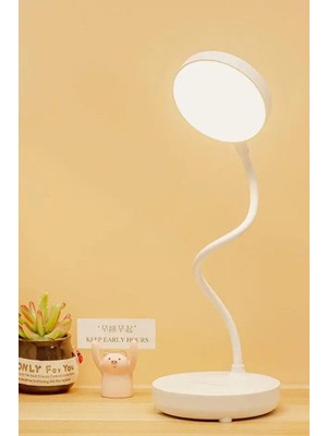 Esnek Bükülebilir Masa Lambası, Loş ve Dekoratif Okuma Işığı, Beyaz Renk