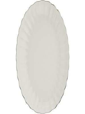 Kütahya Porselen Bone Luz Platin File Kayık Tabak 27X19CM Tekli BNLZF28KY220