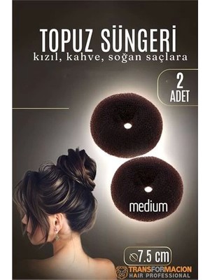 Bfs  Kahve Mini Saç Topuz Süngeri  2 Adet 7.5 cm Çap 3 cm Kalınlık