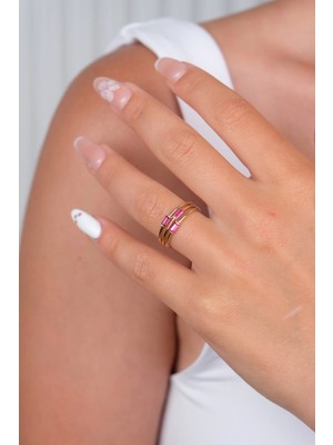 14 Ayar Altın Mor Taşlı Yüzük 946