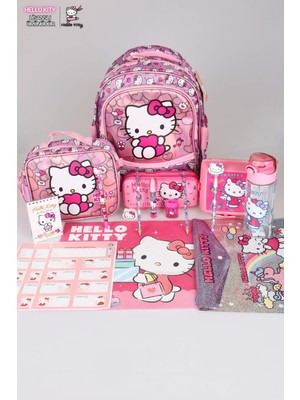 YENİ SEZON LİSANSLI HELLO KITTY İLKOKUL,BESLENME VE KALEM ÇANTASI İLE BESLENME KABI,MATARA KIRTASİYE OKUL SETİ
