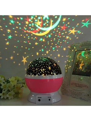 Pembe Ay Yıldız Gökyüzü Masa Lambası, Şık ve Sıcak Atmosfer Için Mükemmel Seçenek